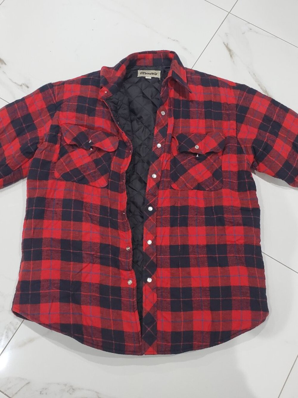 MARK'S Thick Cozy Red Quilted Shirt Jacket- Limited Ed.